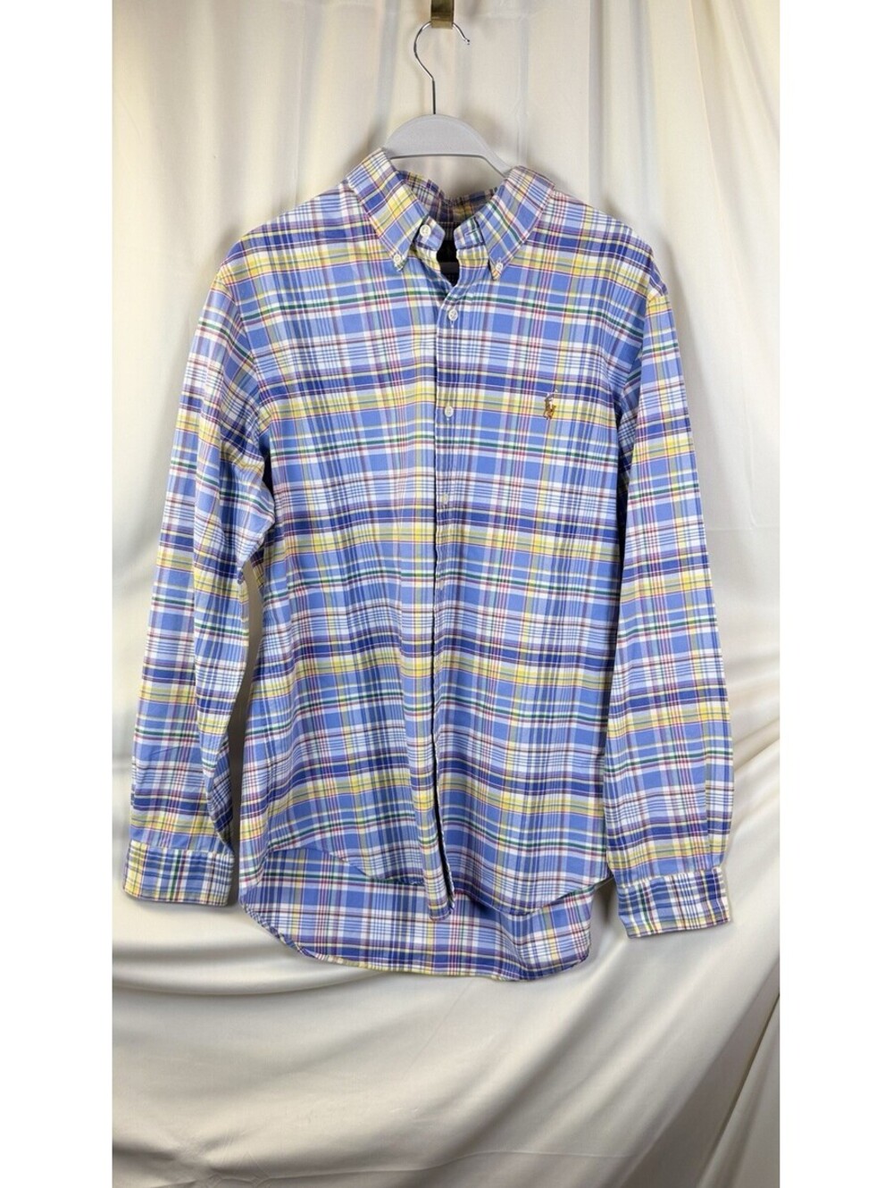 Ralph Lauren Mens Colorful Plaids Polo Pony Casual Dress Shirt Size L